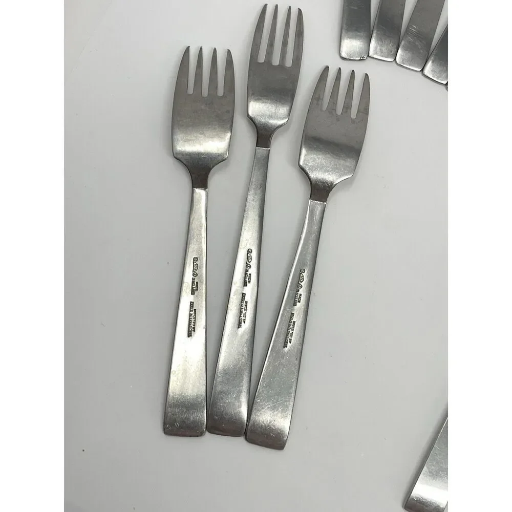 SOLA CORA Flatware Lot MCM HOLLAND STAINLESS STEEL Set Of 12 Forks Knives Spoons